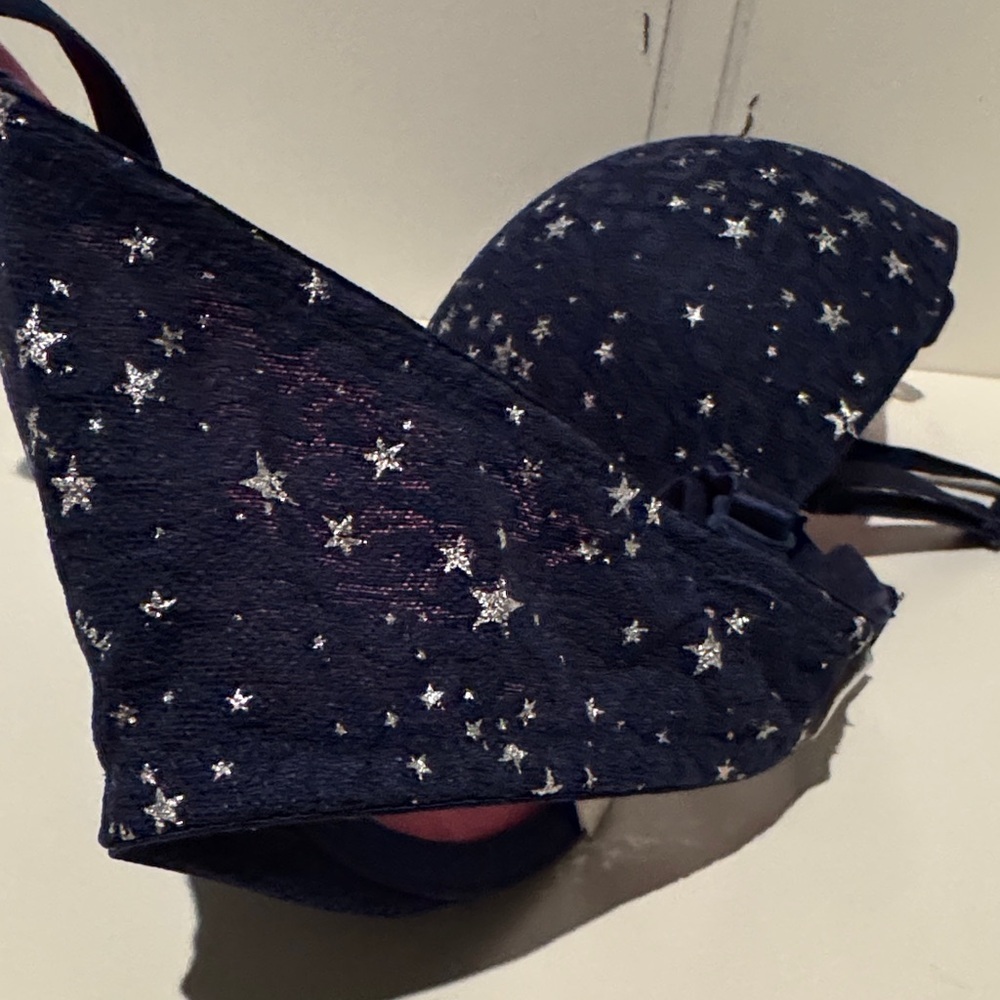 PINK Victoria Secret Navy Blue Star 36D Bra wear everywhere push up - Picture 7 of 13